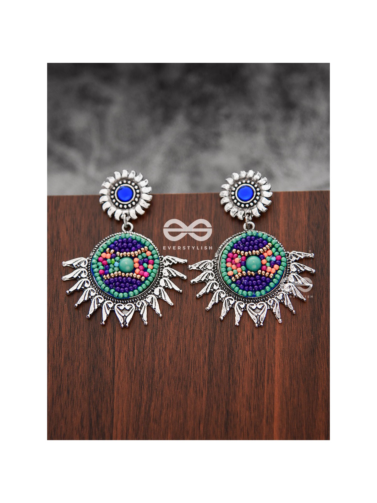 The Little Intricate Sun Drops (Blue) - Embroidered Oxidised Collection