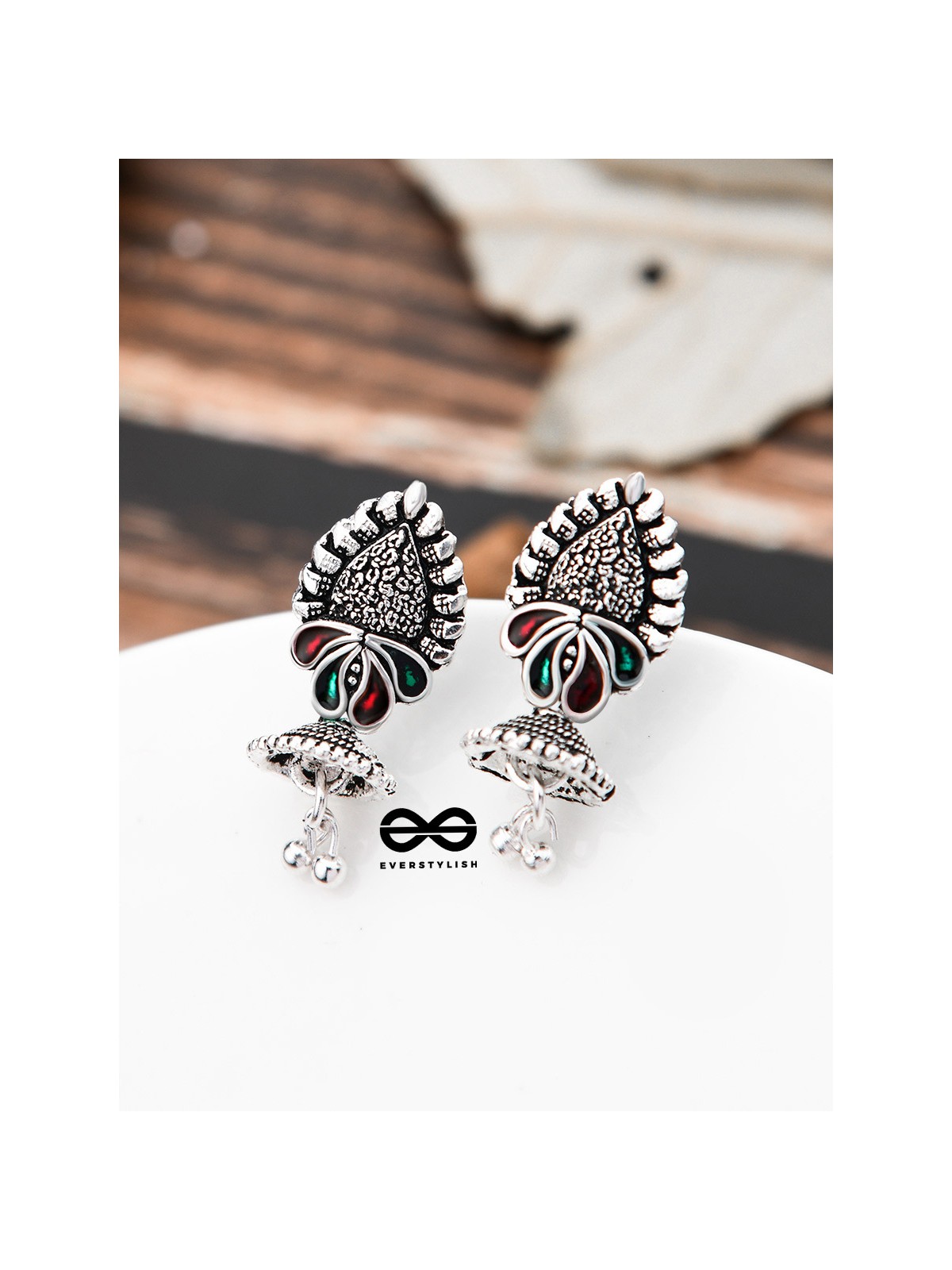 The Little Enamel Jhumkis - Tiny Trinket Earrings