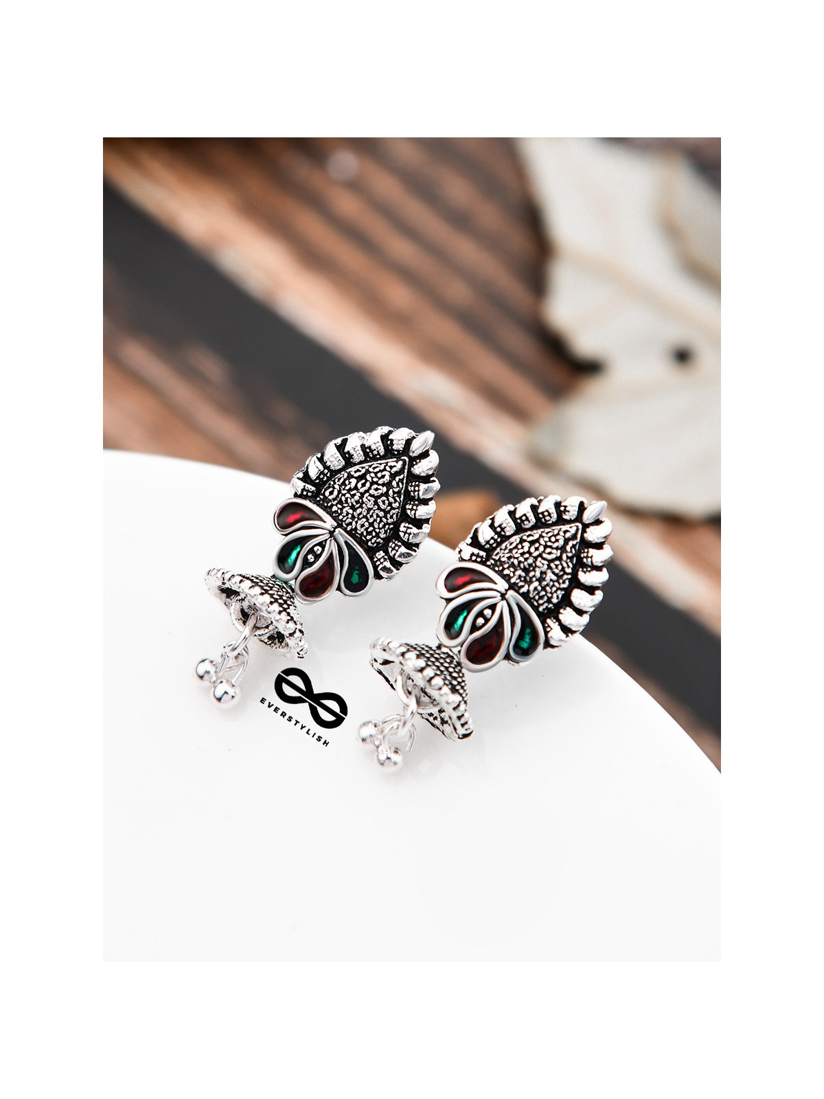 The Little Enamel Jhumkis - Tiny Trinket Earrings