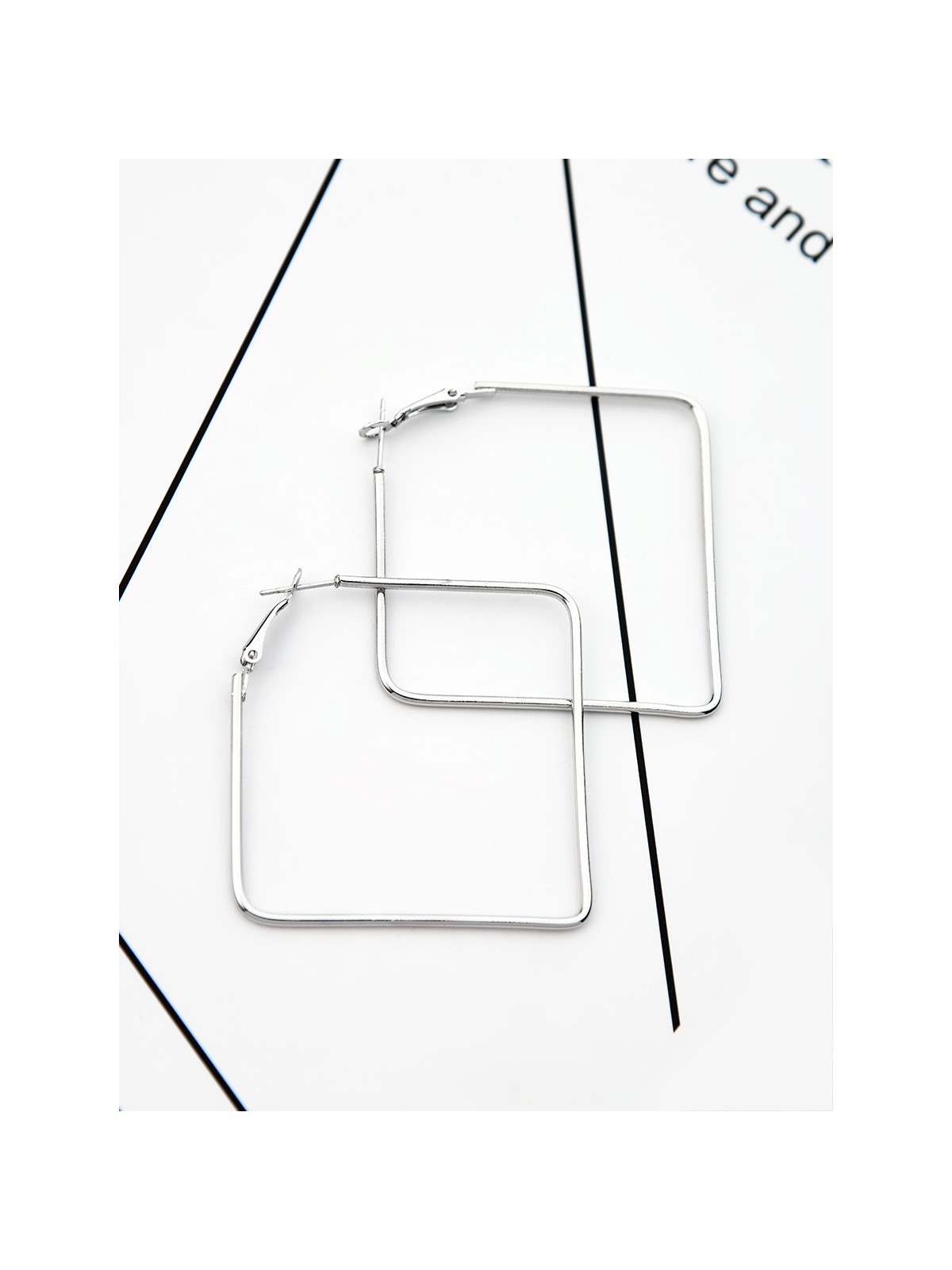The Everyday Chic - Oversized Rectangle Hoops - Silver