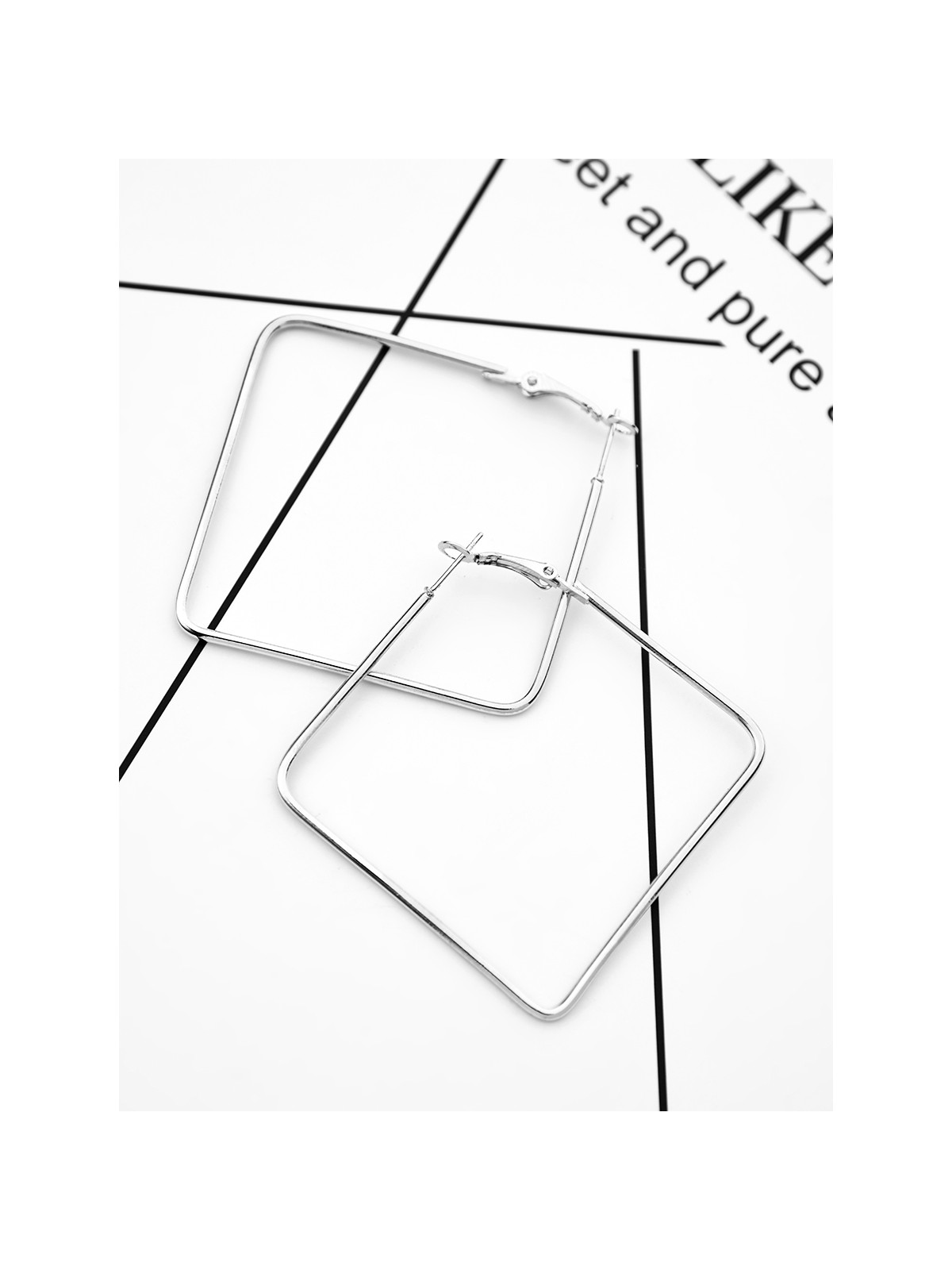 The Everyday Chic - Oversized Rectangle Hoops - Silver
