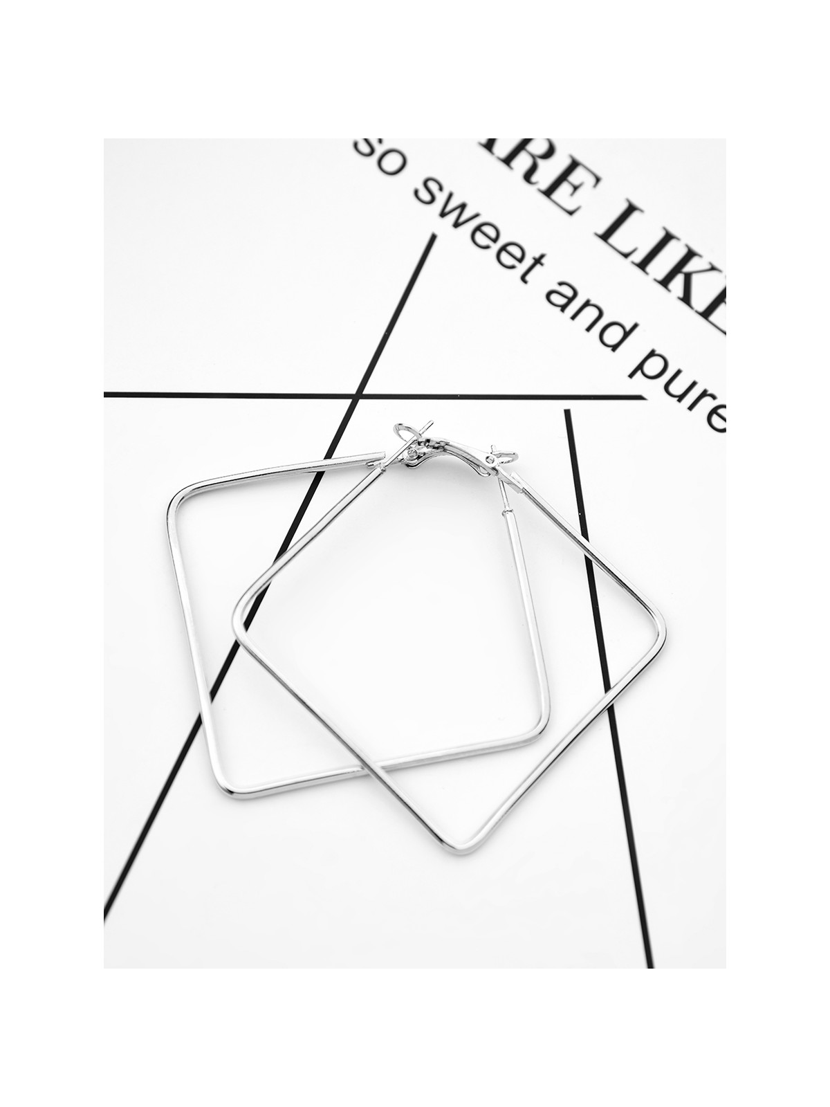 The Everyday Chic - Oversized Rectangle Hoops - Silver