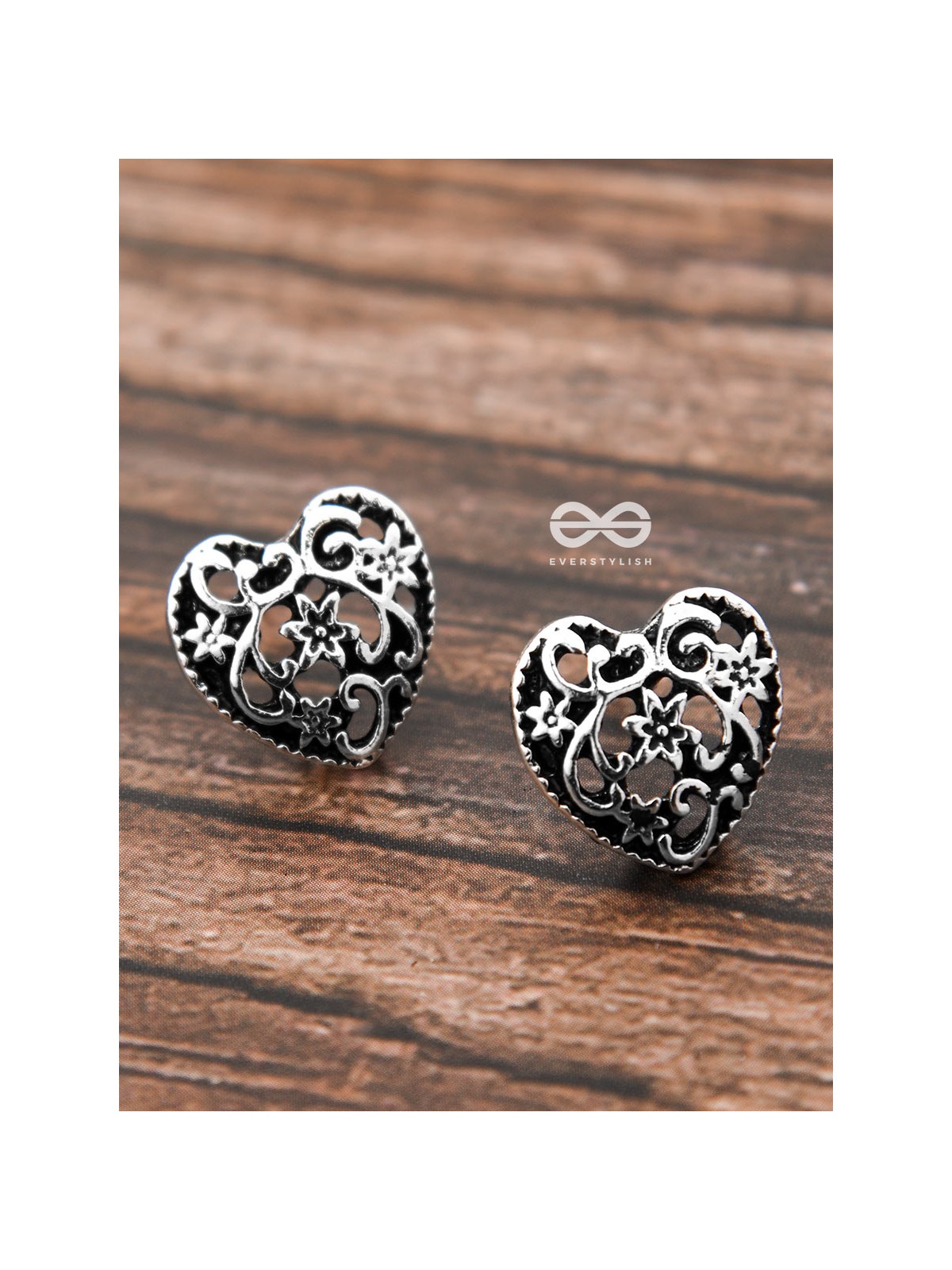 The Intricate Heart Studs - Tiny Trinket Earrings