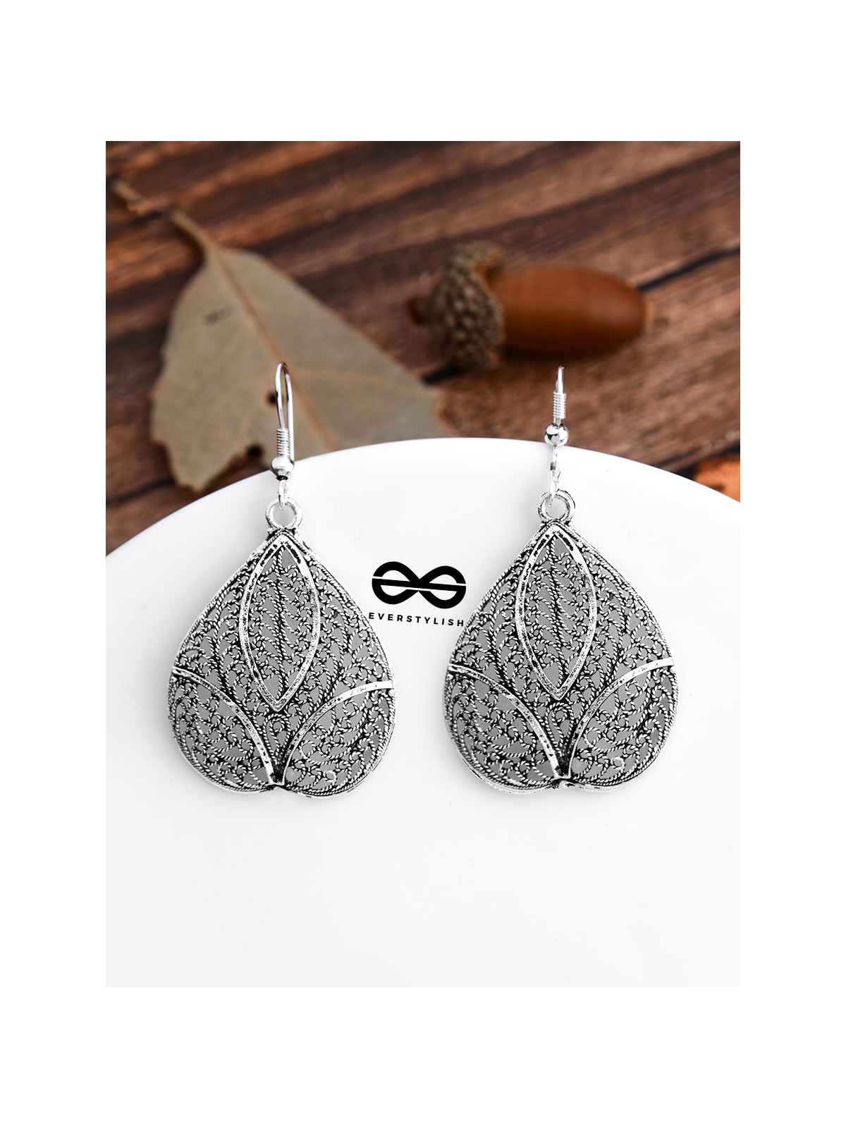 The Delightful Intricate Motifs - Oxidised Boho Earrings