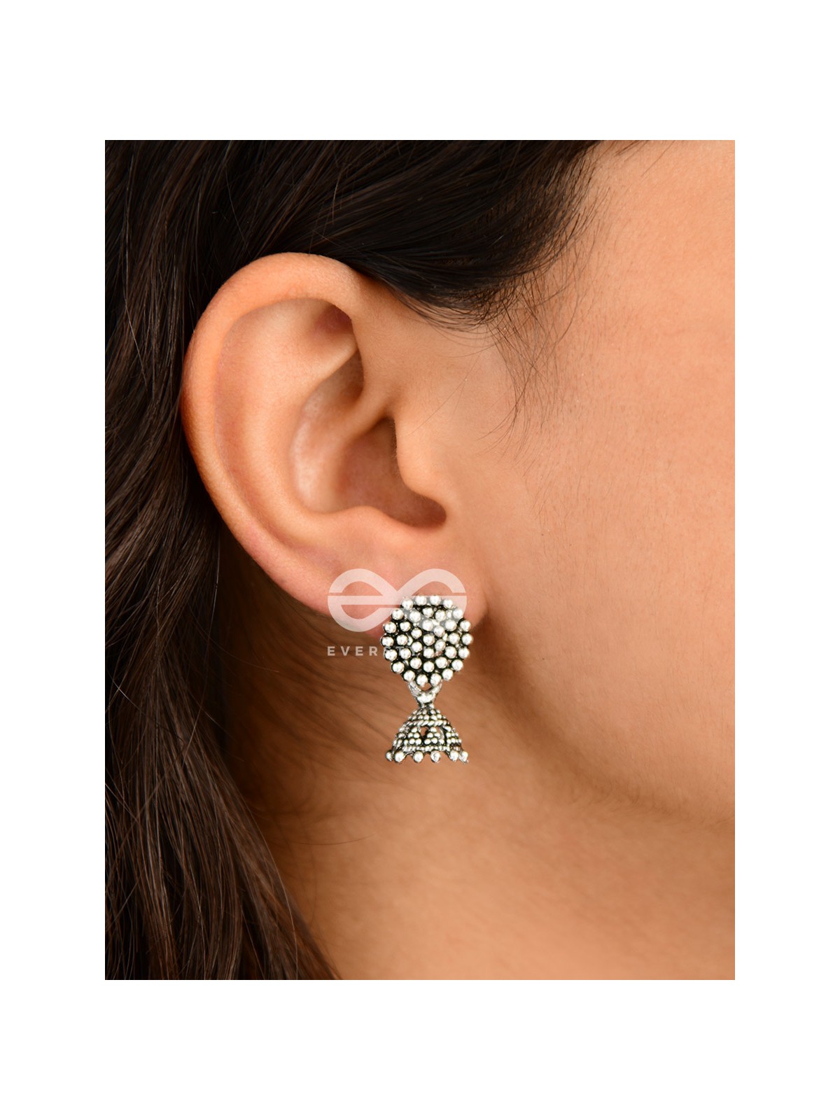The Little Dotted Circled Jhumkis - Tiny Trinket Earrings