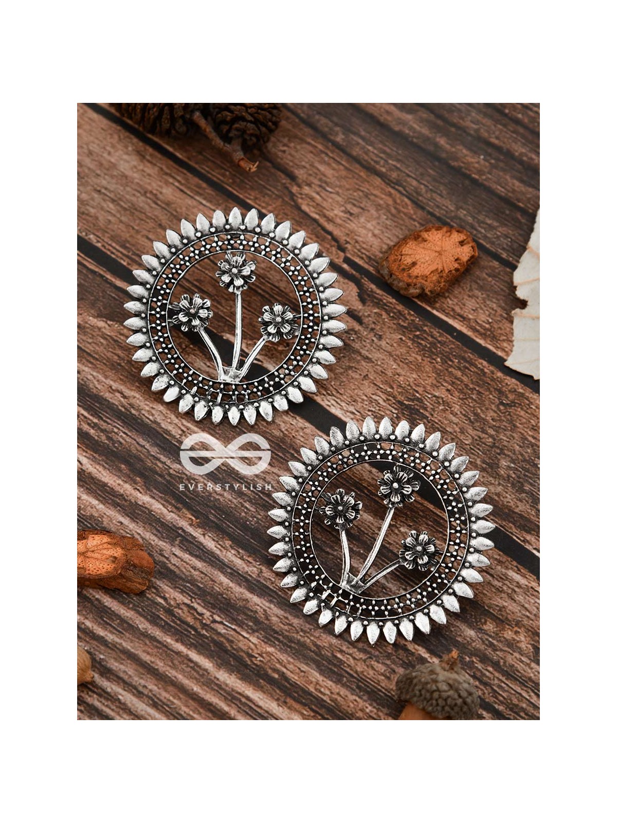 The Artsy Bohemian Sun - Oxidised Boho Earrings