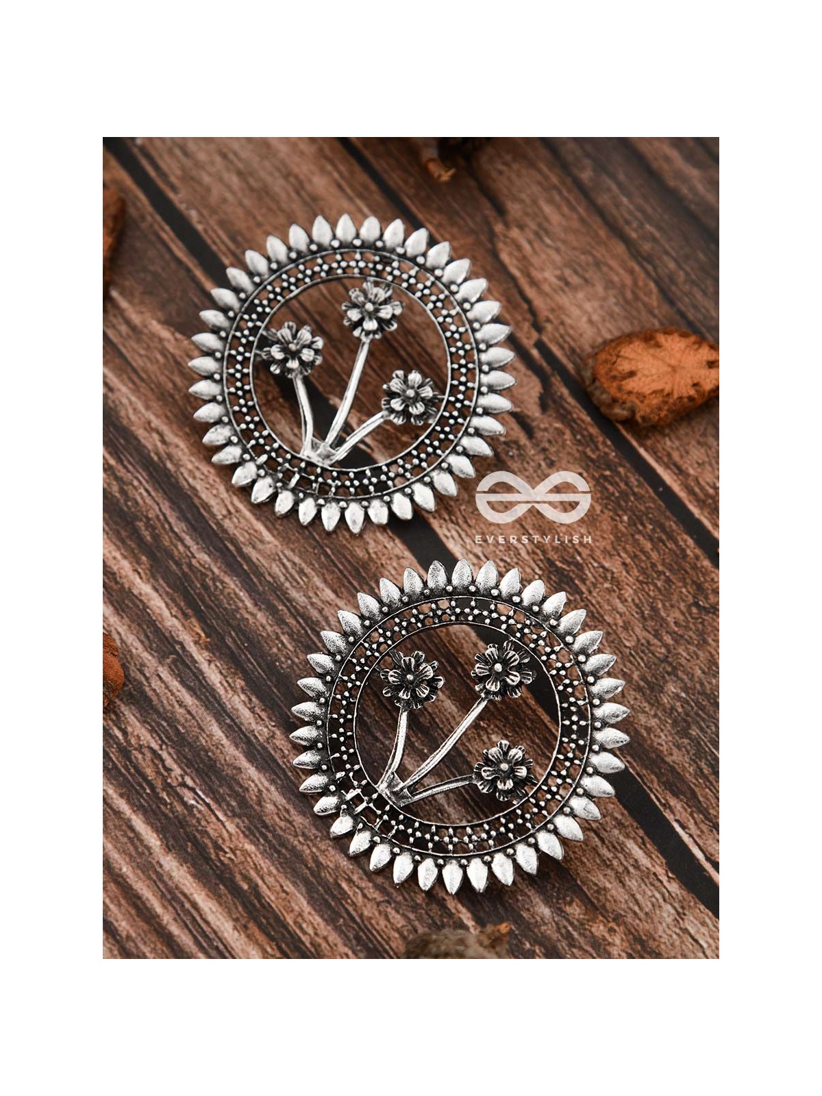 The Artsy Bohemian Sun - Oxidised Boho Earrings