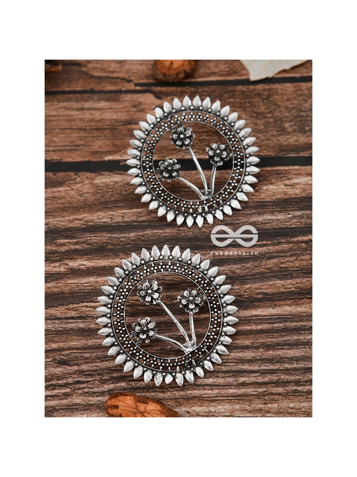 The Artsy Bohemian Sun - Oxidised Boho Earrings