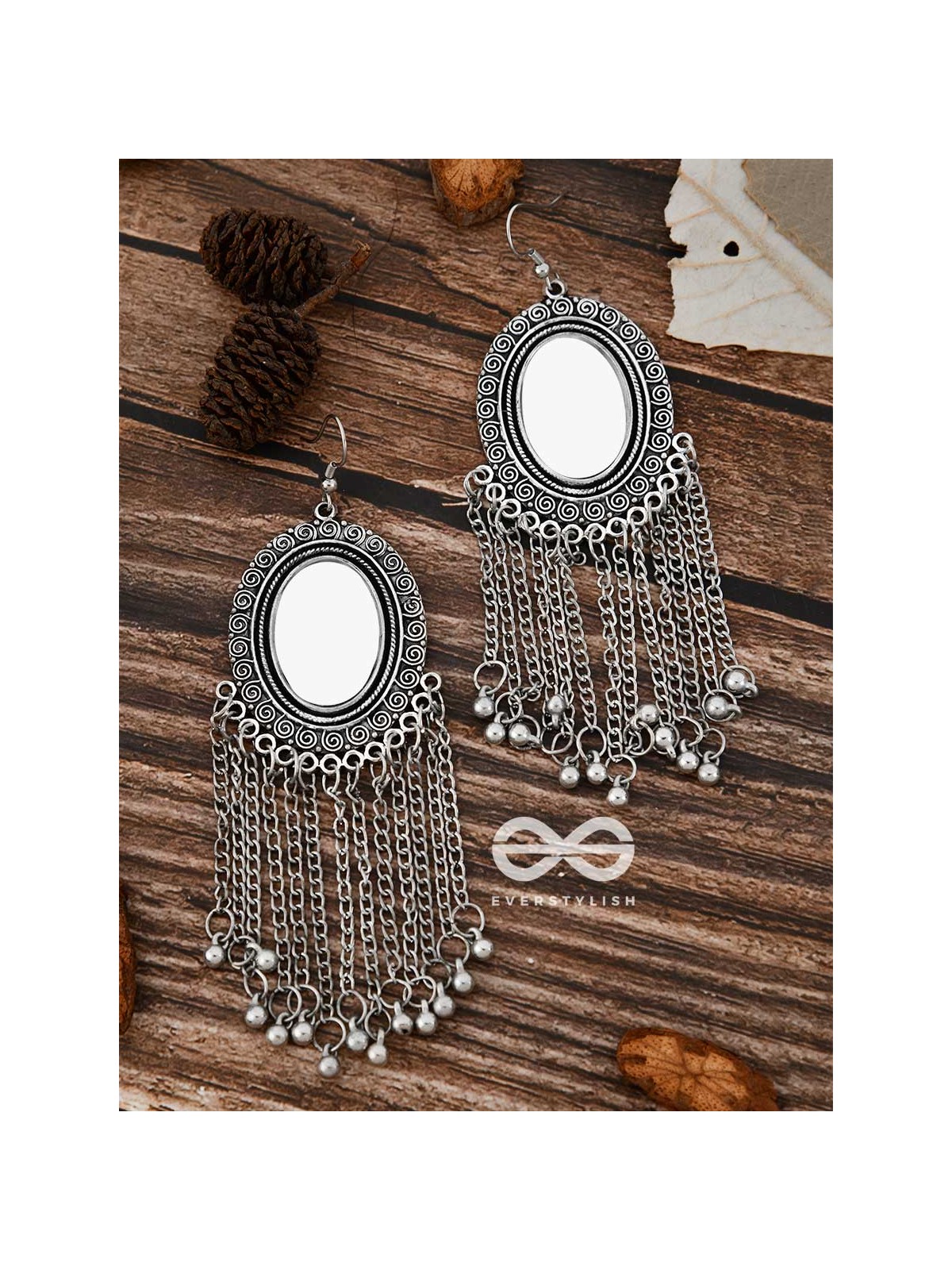The Vintage Chain Danglers - Oxidised Boho Earrings