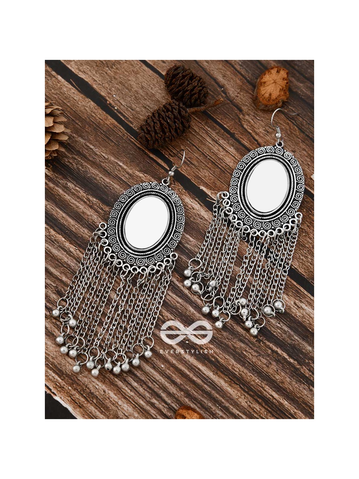 The Vintage Chain Danglers - Oxidised Boho Earrings