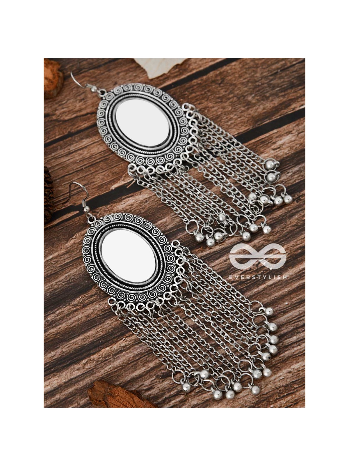 The Vintage Chain Danglers - Oxidised Boho Earrings