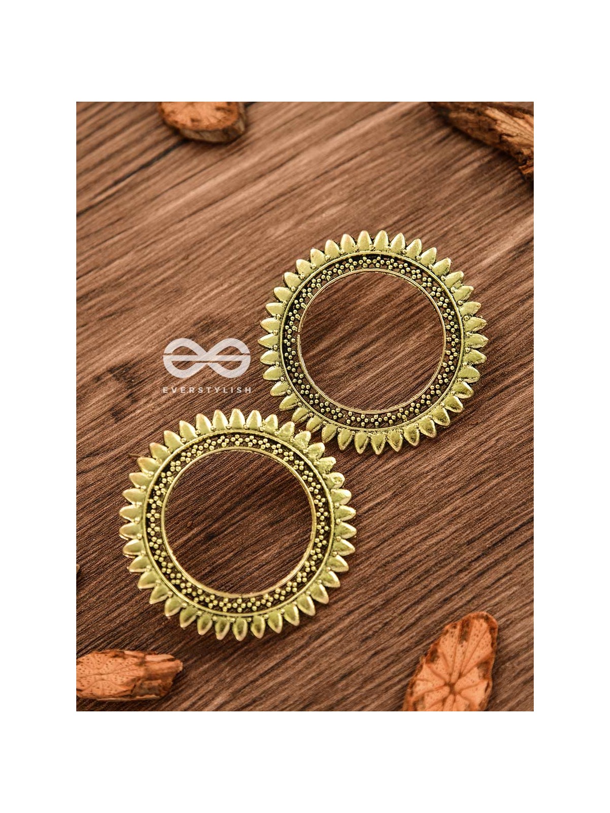 The Bohemian Sun - Oxidised Boho Earrings (Golden)