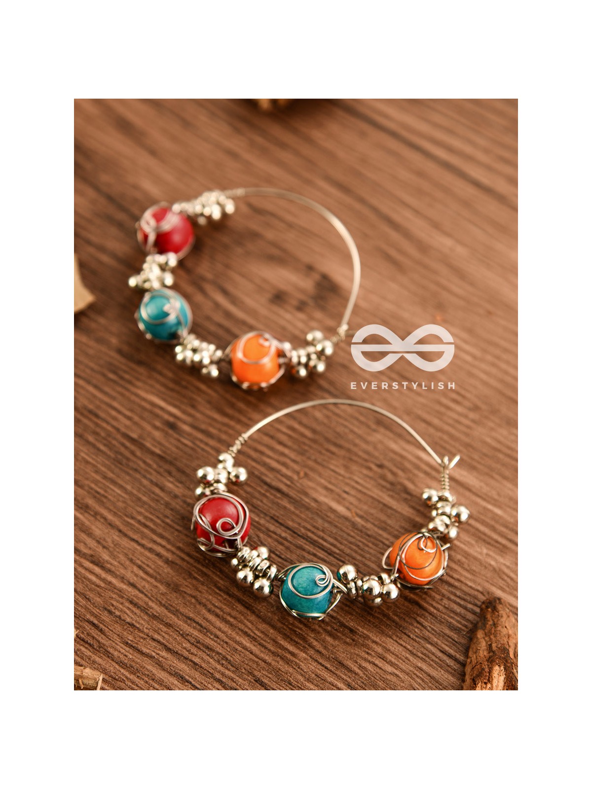 The Indie Multi-coloured Statement Hoop Earrings