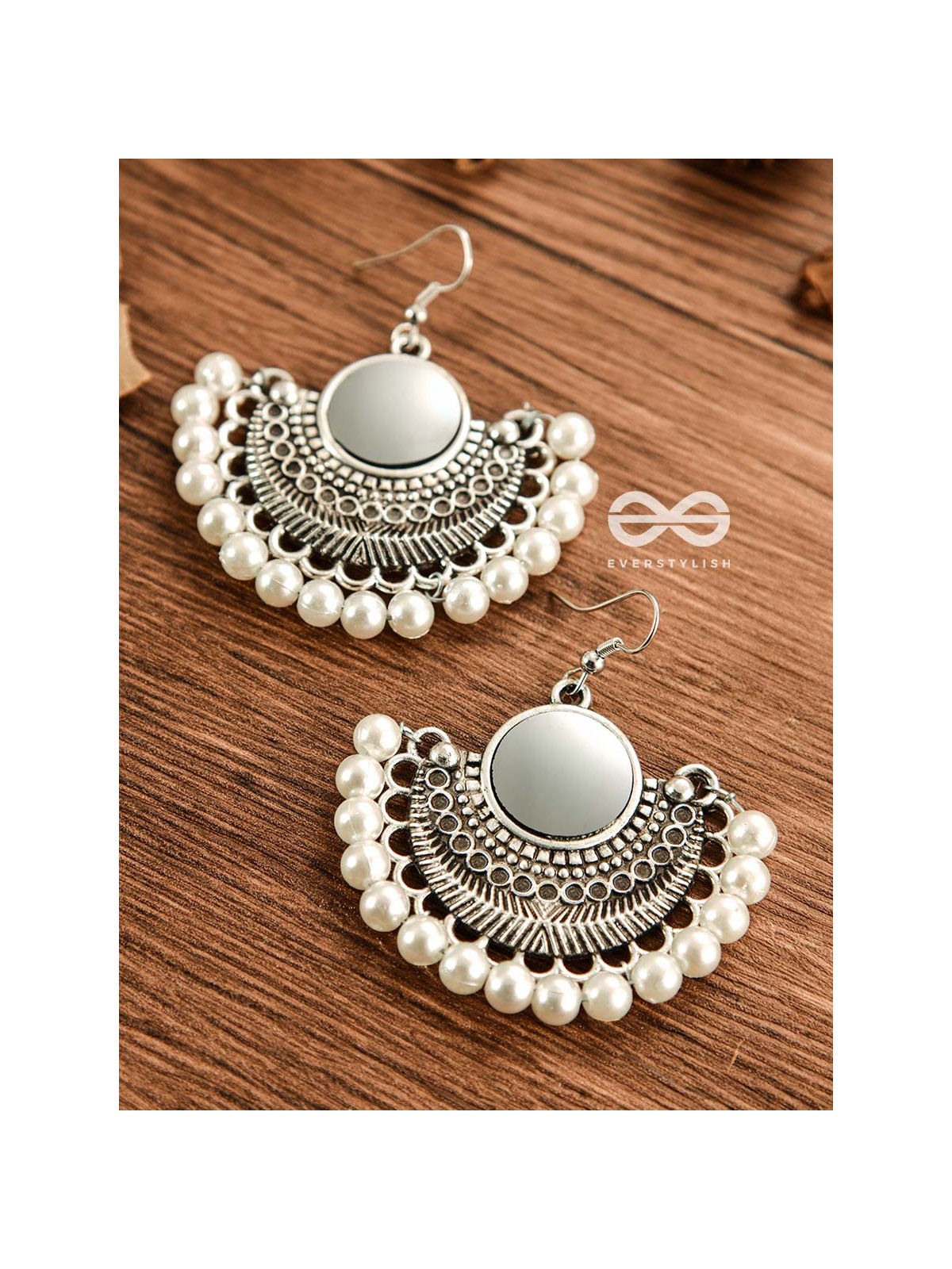The Elegant Tribals - White - Oxidised Boho Earrings