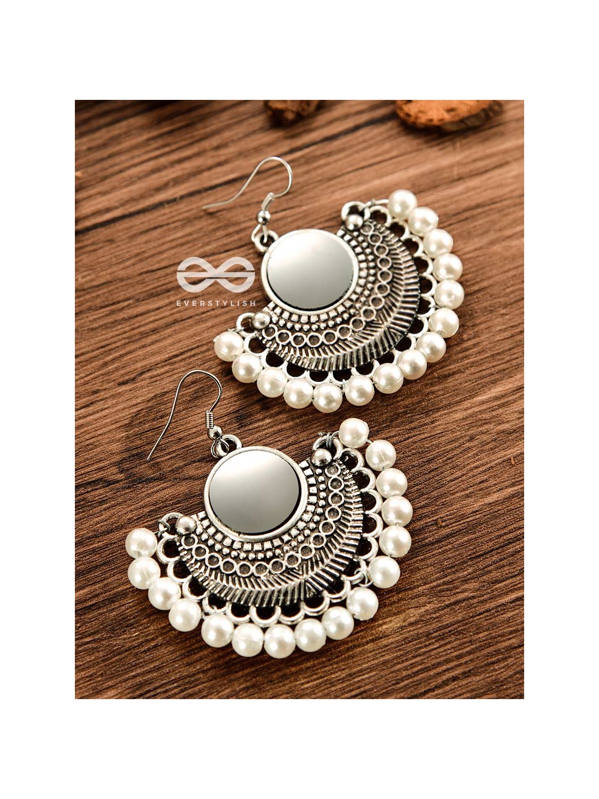 The Elegant Tribals - White - Oxidised Boho Earrings