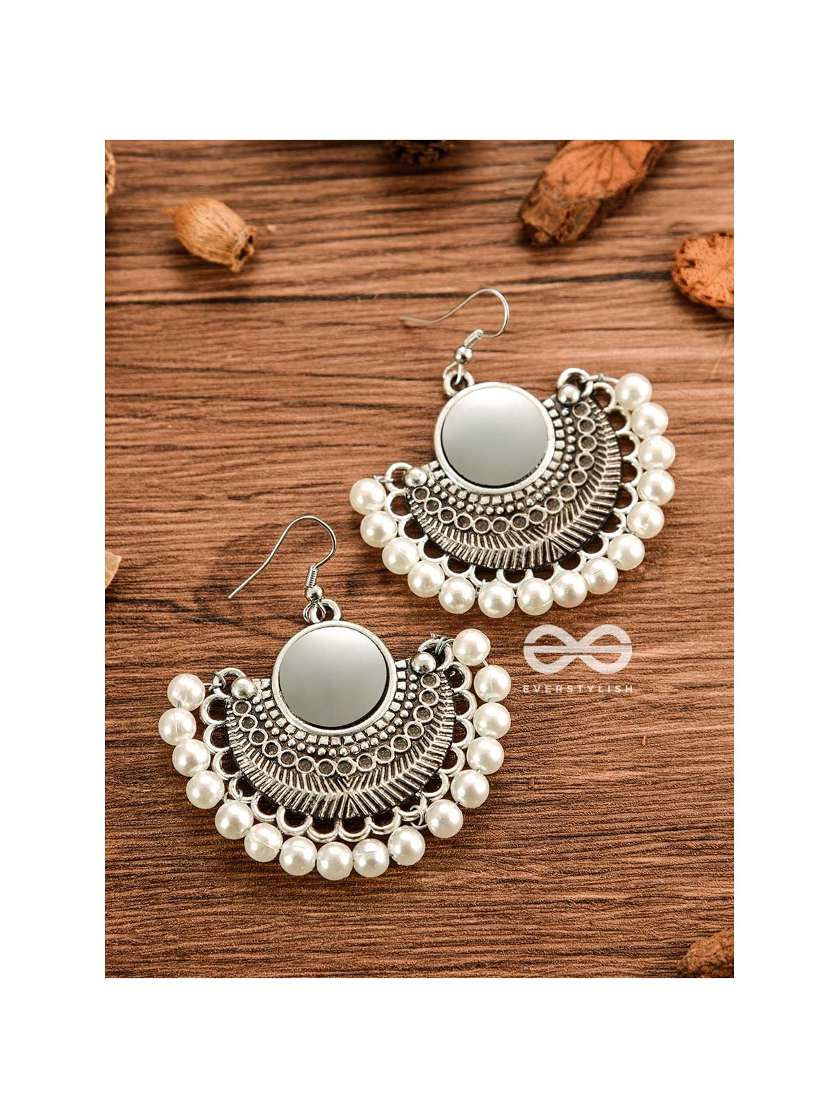 The Elegant Tribals - White - Oxidised Boho Earrings