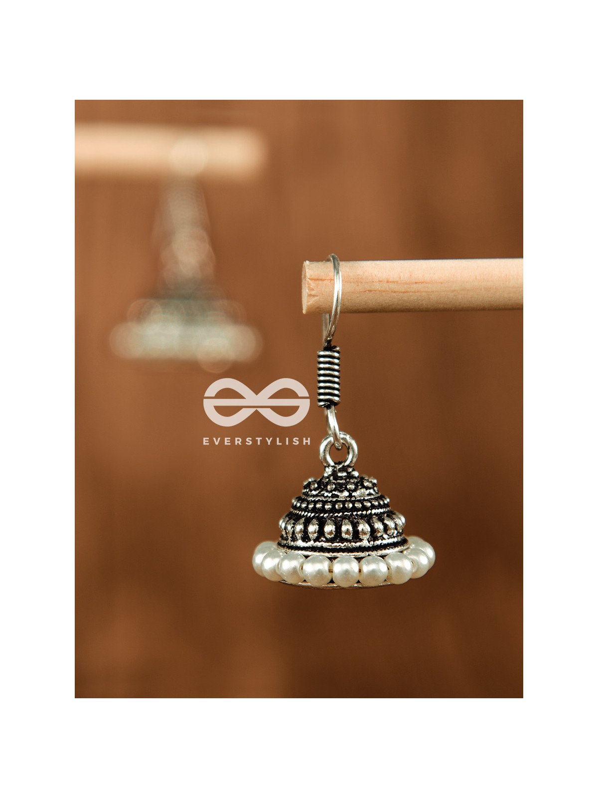The Threaded Pearl Jhumki - Tiny Trinket Earrings