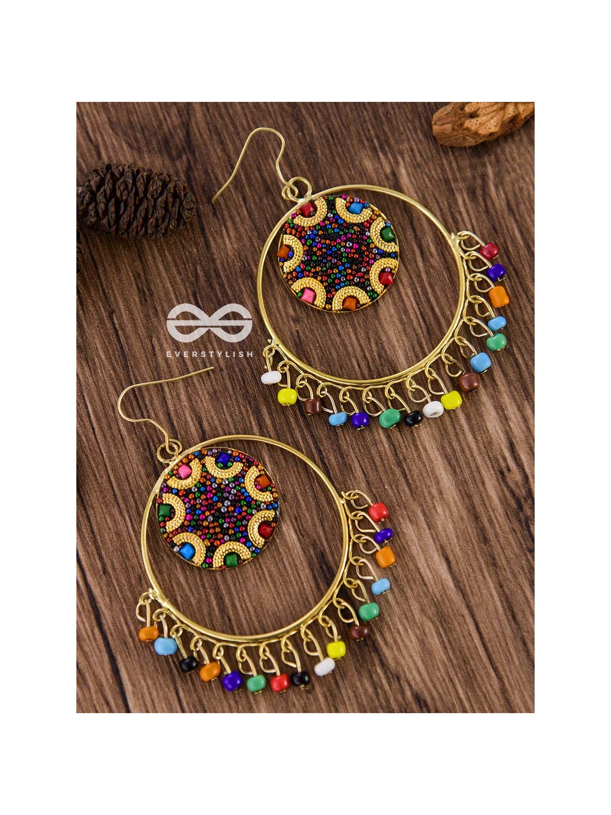Colour Me Crazy - Oxidised Boho Earrings - Golden