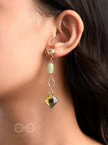 The Midnight Mist- Golden Embellished Earrings 
