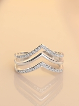 Leslie's Layered CZ Adjustable Ring (Silverette)