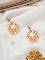 Run Rings Round- Golden Embellished Earrings