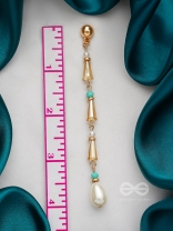 The Drooping Bells- Golden Embellished Earrings