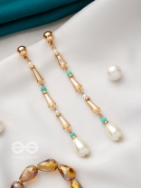 The Drooping Bells- Golden Embellished Earrings