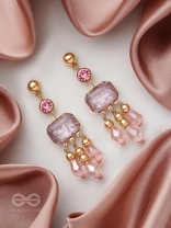 The Drip Painting- Golden Embellished Earrings