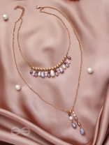 The Grey Storm- Golden Layered Necklace With Anti-Tarnish Coating