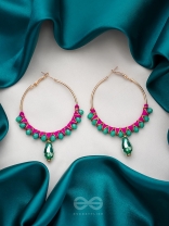Half Moon Bay - Golden Embellished Earrings (Emerald Green)