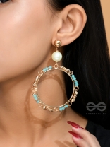  Merry-'Gold'-Round- Golden Embellished Earrings