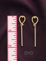 Gems on a stick Golden Dangler Earrings 