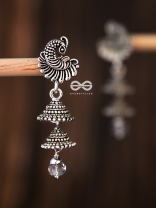 The Intricate Peacock Double Layered Jhumkis