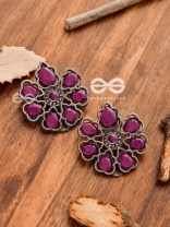 The Elegant Carved Beauties (Ruby Red) - Embellished Oxidised Collection