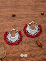 The Motif Moon Chandbali Earrings (Red) - The Boho Basics
