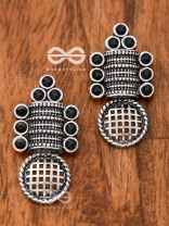 God in the Details (Onyx Black) - Embellished Oxidised Studs