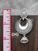 The Intricate Mirror Moon Jhumkis - Oxidised Boho Earrings