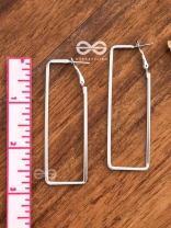 The Elegant Rectangular Hoops (Silver) - Casual Earrings