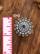 The Bohemian Intricate Sun (Onyx Black) - Embellished Oxidised Studs