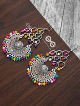A Playful Splash of Colours - Oxidised Boho Danglers