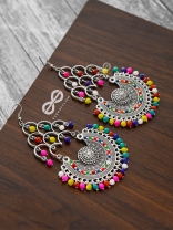 A Playful Splash of Colours - Oxidised Boho Danglers