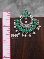 The Elegance of Royalty(Emerald Green)- Embellished Oxidised Earrings