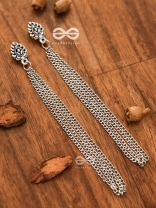 The Intricate Leaf - Chain-Tasseled Boho Earrings