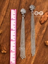 The Winter Leaf - Chain-Tasseled Boho Earrings