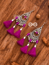 The ColourSplash Playthings - Oxidised Tassled Danglers (Fuschia)