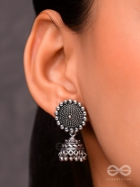 The Little Boho Button Jhumkis - Tiny Trinket Earrings