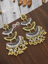 The Oversized Dual Tone Statement Makers - Oxidised Boho Earrings