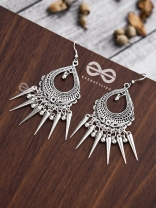 The Vintage Motif Ferns - Oxidised Boho Earrings