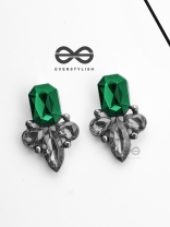 The Elegant Embellished Green Studs