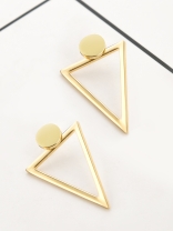The Elegant Golden Triangle Ear Jackets 